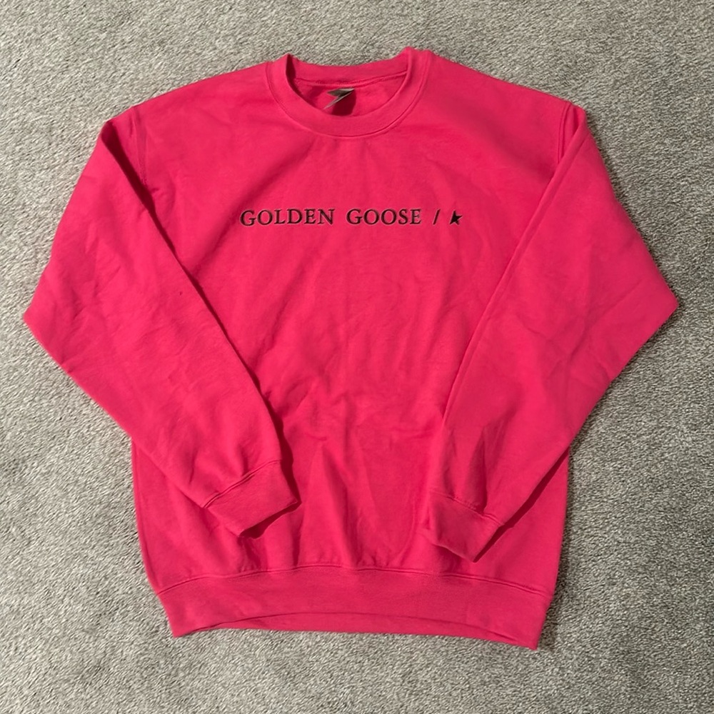 Brand new hot pink crewneck with Golden Goose logo. Not real Golden Goose.